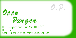 otto purger business card